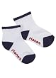 Hanes Toddler Boys Non-Skid Ankle Socks P6 White w/ Asst Heel and Toe 12-24 mo