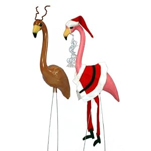 Click to buy Christmas lawn ornaments: Pink Inc. SR2 SantaMingo ReinMingo Pair from Amazon!