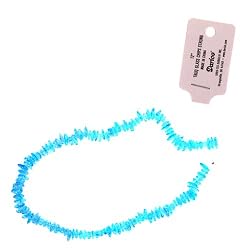 Glass Bead Chips, 12 Inch Turquoise Strand