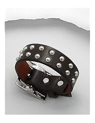 Saddle Brown Leather Bracelet In White Base