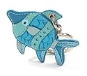 AUTHENTIC COACH BLUE LEATHER FISH KEYFOB KEY CHAIN 92310