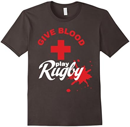 Men's Rugby Shirt - Give Blood Play Rugby Shirts 2XL Asphalt