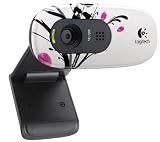 Logitech - HD Webcam C270 - Webcam HD - Microphone int�gr� - USB - Compatible Skype/MSN/Facebook - Fingerprint Flowers