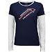 Reebok New England Patriots Ladies Navy Blue Team Eclipse Double Layer Long Sleeve Ti...