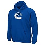 NHL Men's Vancouver Canucks Heat Seal Long Sleeve Hooded Fleece Pullover (Deep Royal, Small)