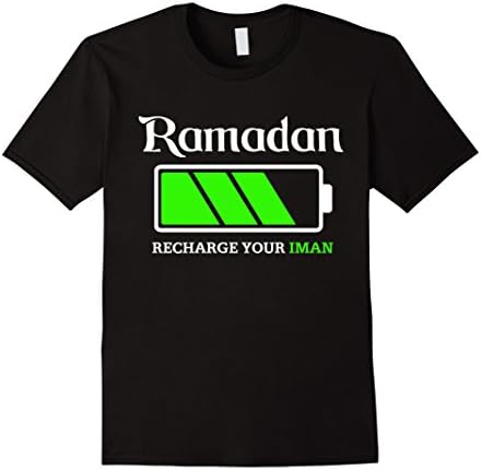 Men's Ramadan Recharge Your IMAN Ramadan Eid Mubarak T-shirt  Medium Black