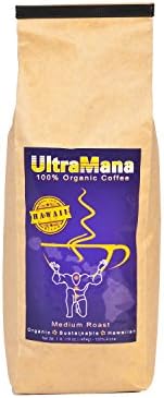 Organic Coffee, Medium Roast Whole Bean Coffee Hawaiian Blend 100% Organic from UltraMana Coffee (1 lb. / 16 oz.)