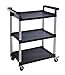 MaxWorks 80774 3-Shelf Utility Plastic Cart with Wheels-225 Lbs Maximum Capacity