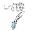 14K White Gold Aquamarine and Diamond Pendant