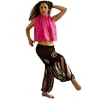 Black Harem Pants with Gold Sequins and Beads and Multiple slits