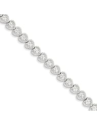 Sterling Silver Diamond Heart Bracelet