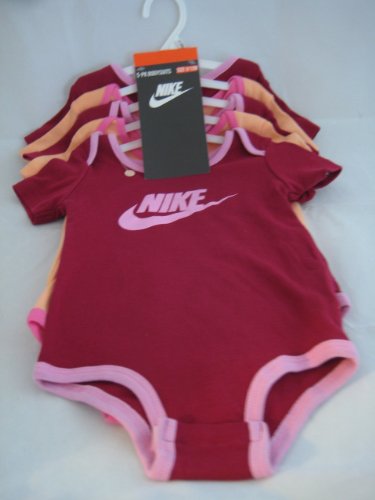 Nike Girl & Boy Lap Shoulder Bodysuit Infant 9-12 Months 5 PCS with Different Colors One Set New (0033)