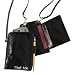 MIAMICA DELUXE GENERATION 2 BLACK CROC EMBROIDERED TRAVEL CROSS BODY BAG NECK ID CASE PDA CELL PHONE BLACKBERRY IPHONE HOLDER WALLET PURSE