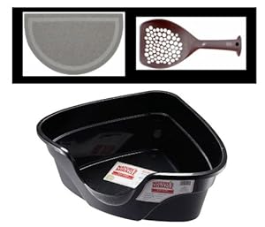 Natures Miracle Advanced High Side Corner Litter Pan (Deluxe Corner Litter Pan Kit)