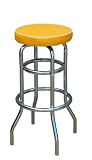 Retro Backless Barstool, YELLOW, 30