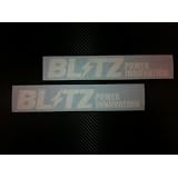 1 Pair of Blitz Racing Decal Sticker White Size 9x1.7 by click2go