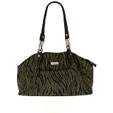 Zebra Dark Olive Baggallini Baby Hampton Shoulder Bag with three compartments