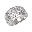 Sterling Silver Rhodium Ring with Clear CZ - Size: 6-9