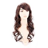 HDE (TM) Long Wavy Medium Brown Hairstyle Wig