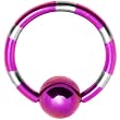 14 Gauge Purple Silver Striped Titanium Captive Ring