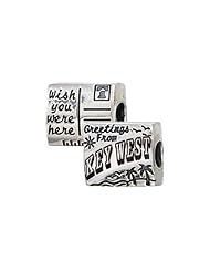 Zable (tm) Sterling Silver Key West Postcard Pandora Compatible Bead / Charm