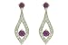 10k Yellow Gold Lab Created Ruby Earrings w/ Diamond Accent