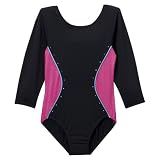 Girls' Freestyle 3/4-Sleeve Leotard - Black