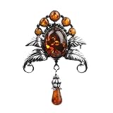 Baltic Honey Amber Sterling Silver Museum Collection Classic Queen's Pin