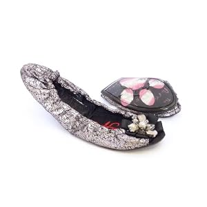 Redfoot Folding Handbag Shoes - Caroline Pewter - Sizes S, M & L