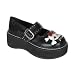 2 Inch Trendy Gothic Shoes Platform Black Pu Mary Jane Shoe With Bow And Skull