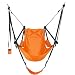 Green Eggs and Hammocks Con2our Dual-Point Hammock Chair with Adjustable Footrest, Armrests, Pillow, and Drink Holder, Orange