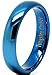 King Will 6mm Blue Plated Polished Comfort Fit Domed Tungsten Carbide Ring Wedding Band