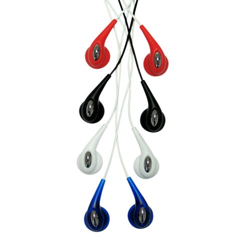 CTA Digital 4-Pack Gellybean Earbuds (Black, White, Red, Blue)