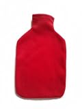 Classic Fleece Covered Hot Water Bottle- RED - Made in Germany