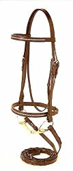 Silver Fox GOLD BEAD Show Snaffle Bridle - COB SIZE