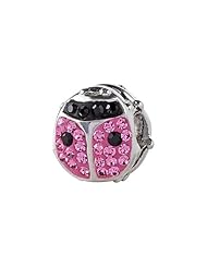 SilveRado(tm) BM033-2-0 Bling Lady Bird Pink Bead / Charm