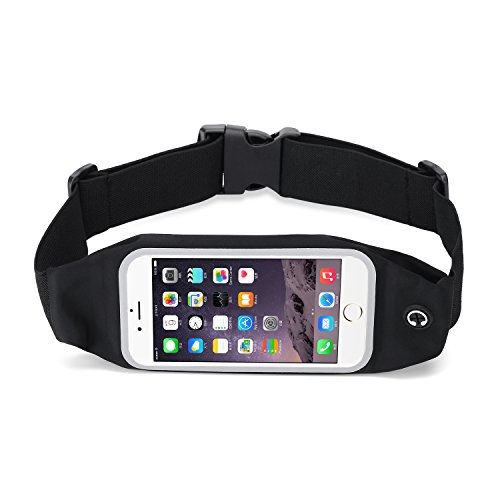 Running Waist Belt Pack, Tendlin Sports Belt Waist Fanny Pack for iPhone 6s, Samsung Galaxy S6 (Black)