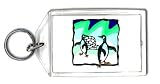 Keychain with penguin, igloo, bird