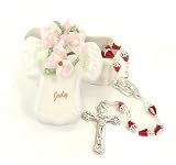 73 July Birthstone Porcelain Rosary Cross Keepsake Box #32107