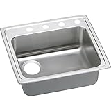 Elkao|#Elkay LRADQ252160L1 18 Gauge Stainless Steel 25 Inch x 21.25 Inch x 6 Inch single Bowl Top Mo