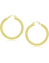 14K Yellow Gold Polished Hoop Earrings (40 mm)