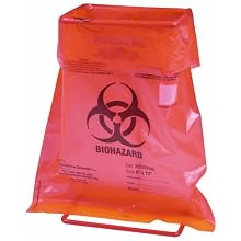 Heathrow Scientific HD1003D Polypropylene Biohazard Disposal Bag, 300mm Length x 215mm Width (Pack of 1000)
