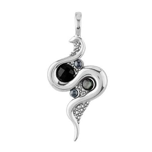 Relios Sterling Silver Black Onyx Snake Pendant Enhancer