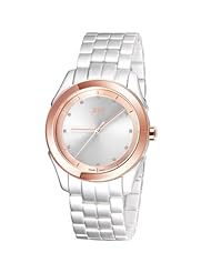 JBW Womens J6261E Giana Pearlized Stainless Steel 18K Rose Gold-Plated Bezel Diamond Watch