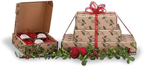 Presentation Packaging Simply Holly Gift Box/Shipping Box 439607, Pack of 50