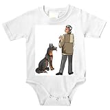 Onesie with man, human, body, individuals, individual, persons, dogs, hand, humans, use, give, people, youth, person, dog, gesture, command