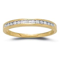 10k Yellow Gold Diamond Channel Set Band (1/4 cttw, I-J Color, I2-I3 Clarity), Size 7