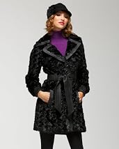 Faux Fur Leather Trim Trench