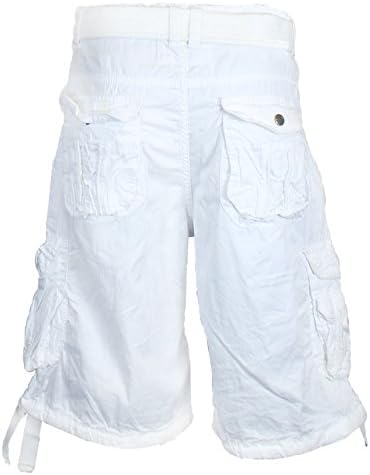 Knockout 789 Men's Cargo Short Ripstop with Belt Included (42, WHITE)