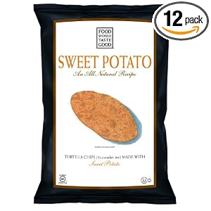 FoodShouldTasteGood Sweet Potato Tortilla Chips, 6-Ounce Bags (Pack of 12) by FoodShouldTasteGood